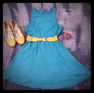 LUSH turquoise polka dot dress ♡